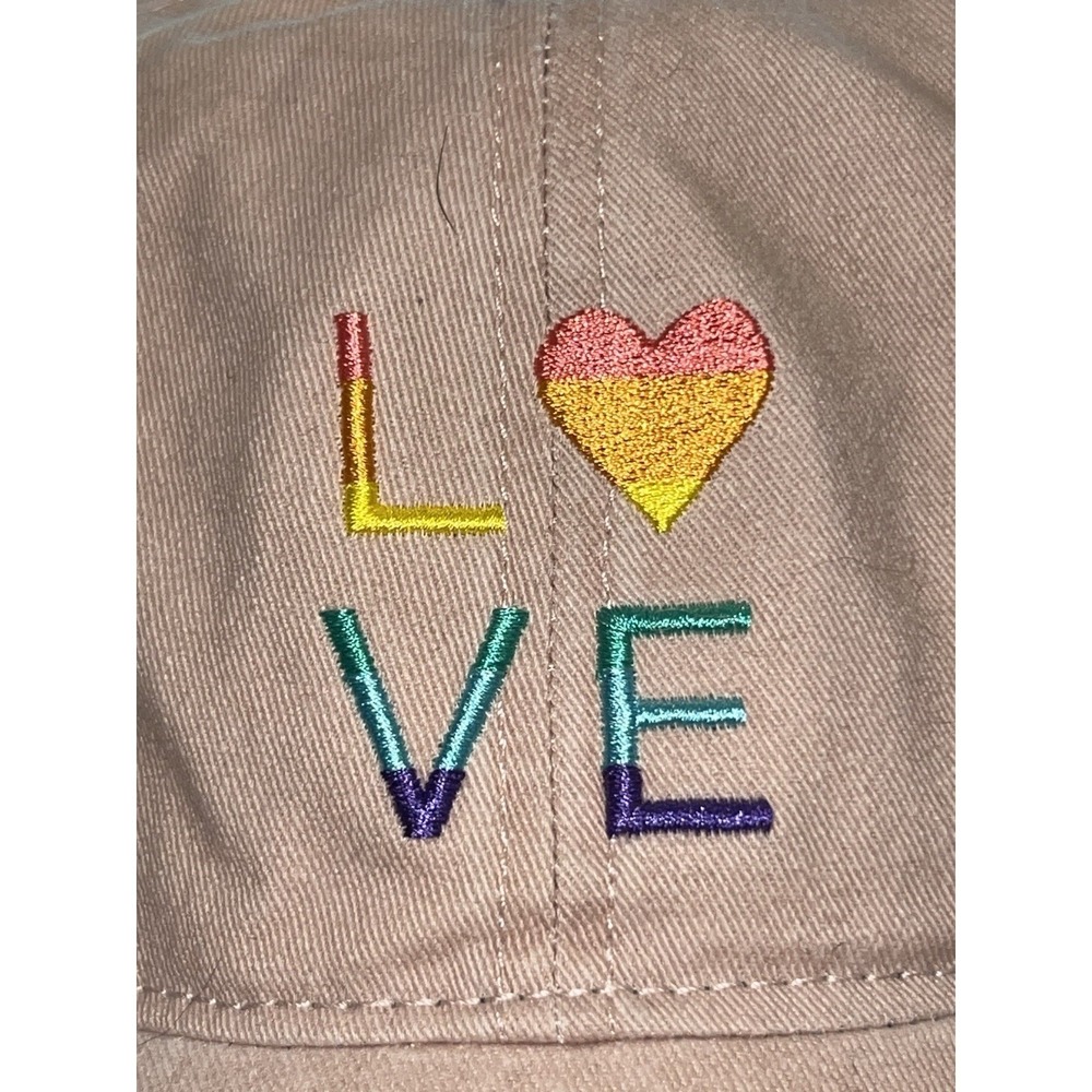 David & Young NWT Love Pride Rainbow Heart Pink Distressed Dad Hat Baseball‎ Cap - Picture 2 of 12